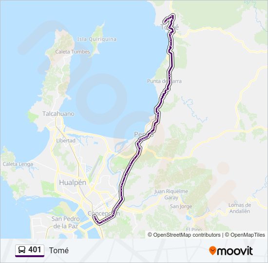 Mapa de 401 de autobús