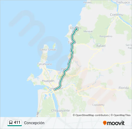 411 Bus Line Map