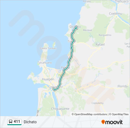 Mapa de 411 de autobús