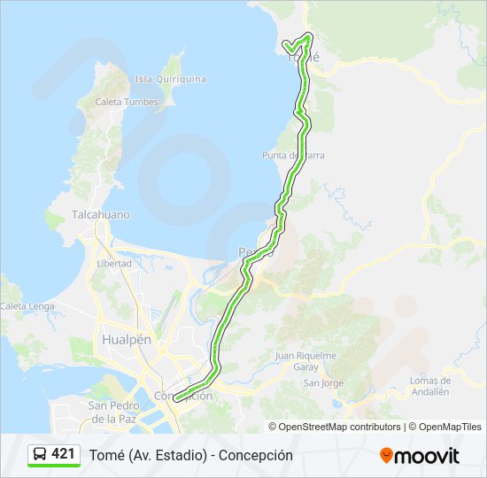 421 Bus Line Map