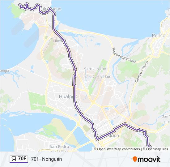 70F Bus Line Map