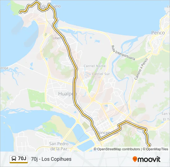 70J Bus Line Map