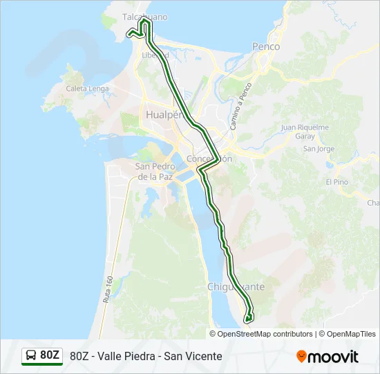 80Z Bus Line Map