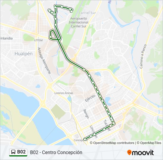 Mapa de B02 de autobús