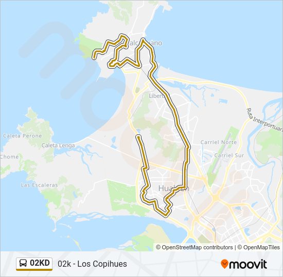Mapa de 02KD de autobús