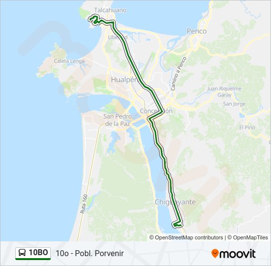 Mapa de 10BO de autobús