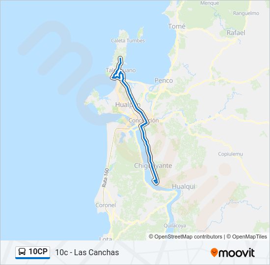Mapa de 10CP de autobús