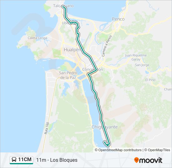 Mapa de 11CM de autobús