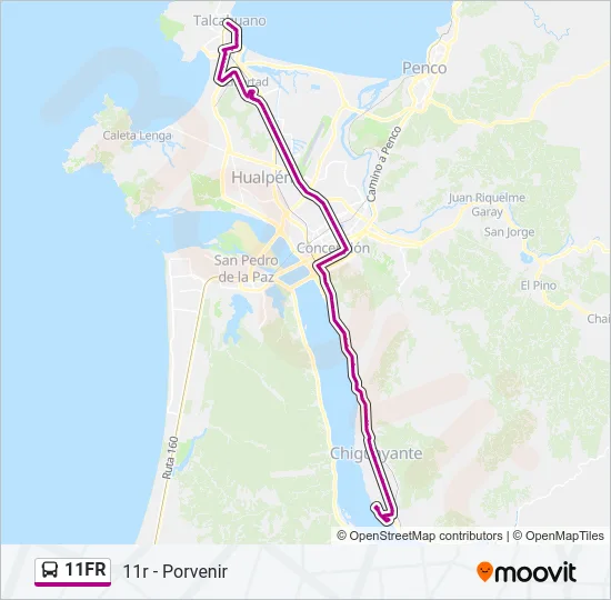 11FR Bus Line Map