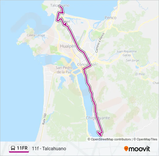 11FR Bus Line Map
