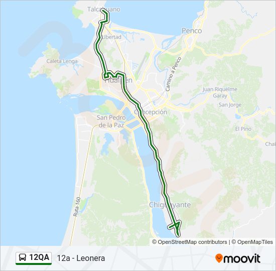 Mapa de 12QA de autobús