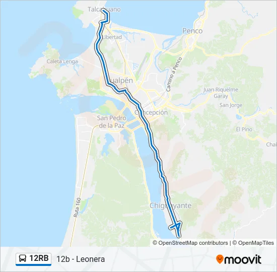 12RB Bus Line Map