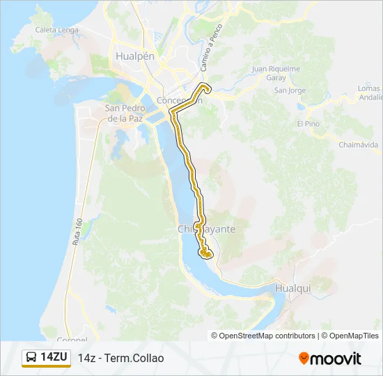 14ZU Bus Line Map
