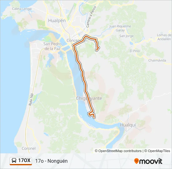 17OX Bus Line Map