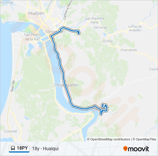 Mapa de 18PY de autobús