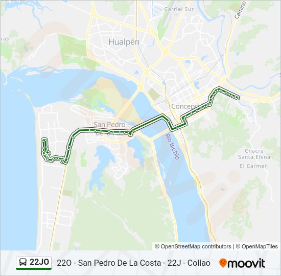 Mapa de 22JO de autobús