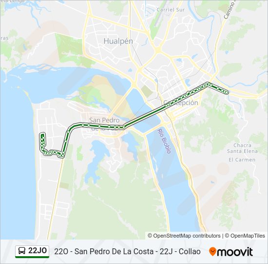 Mapa de 22JO de autobús