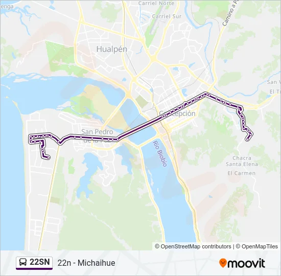 22SN Bus Line Map