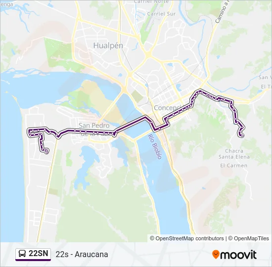 22SN Bus Line Map