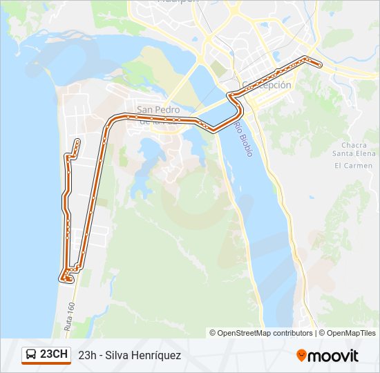 Mapa de 23CH de autobús