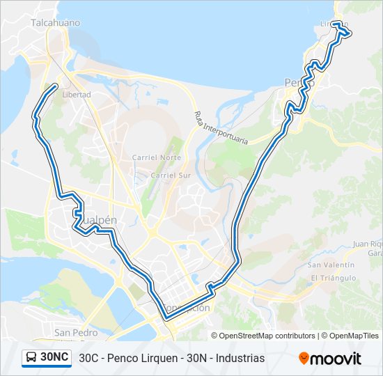30NC Bus Line Map