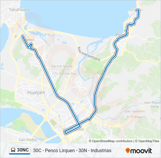 30NC Bus Line Map