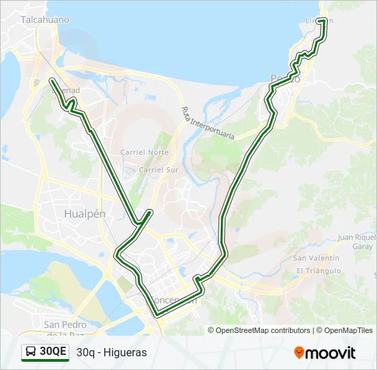30QE Bus Line Map