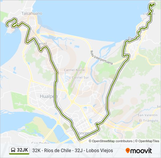 Mapa de 32JK de autobús