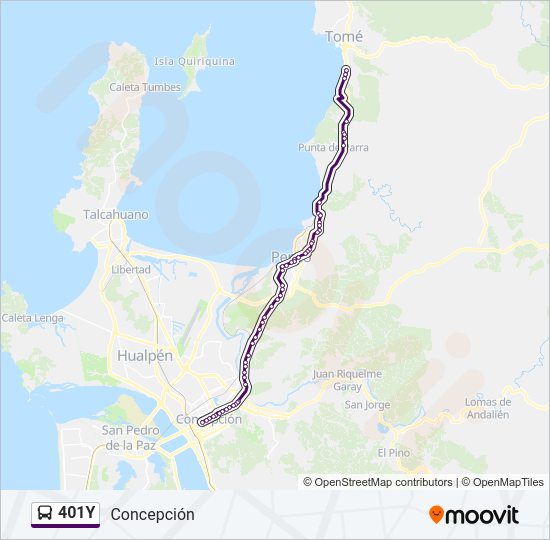 401Y Bus Line Map