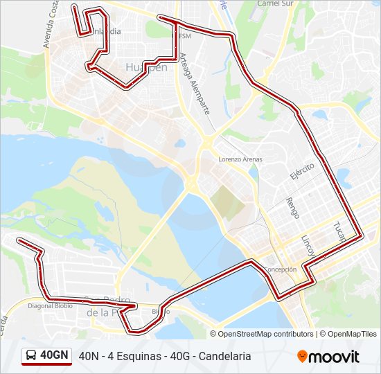 Mapa de 40GN de autobús
