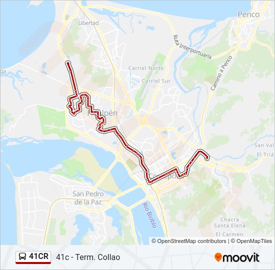 Mapa de 41CR de autobús