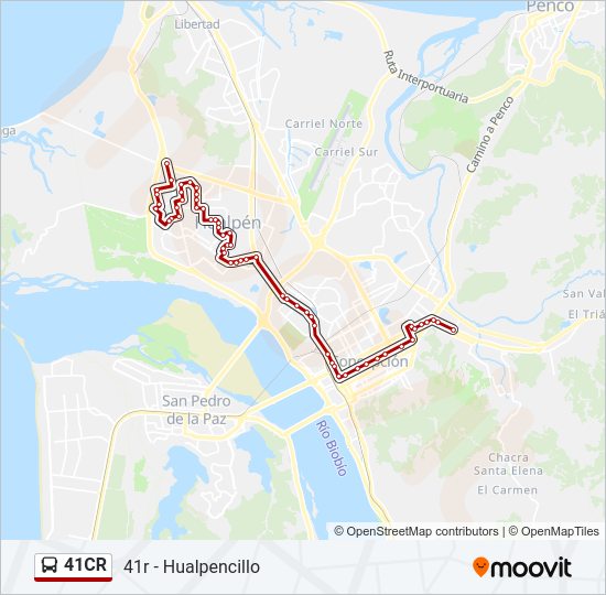 Mapa de 41CR de autobús
