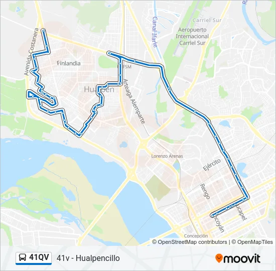 41QV Bus Line Map