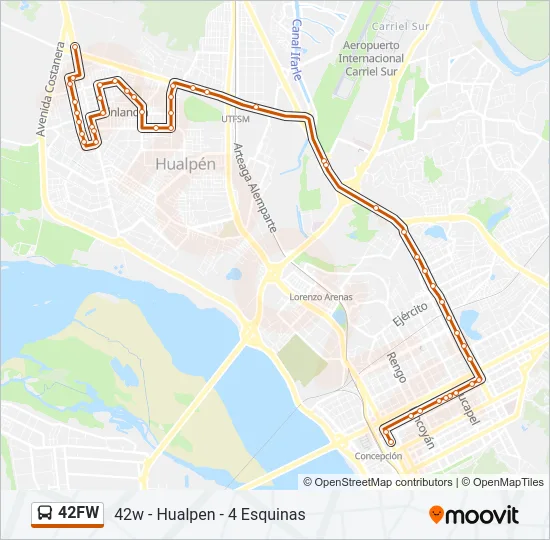 42FW Bus Line Map