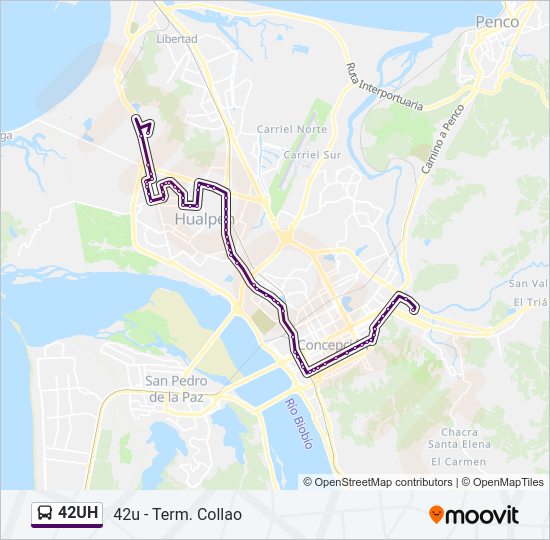 Mapa de 42UH de autobús