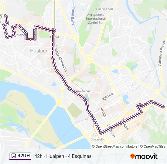 42UH Bus Line Map