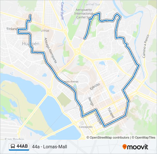 44AB Bus Line Map