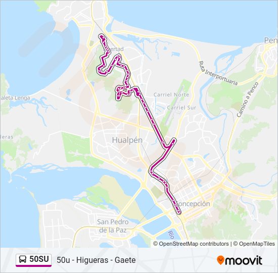 Mapa de 50SU de autobús