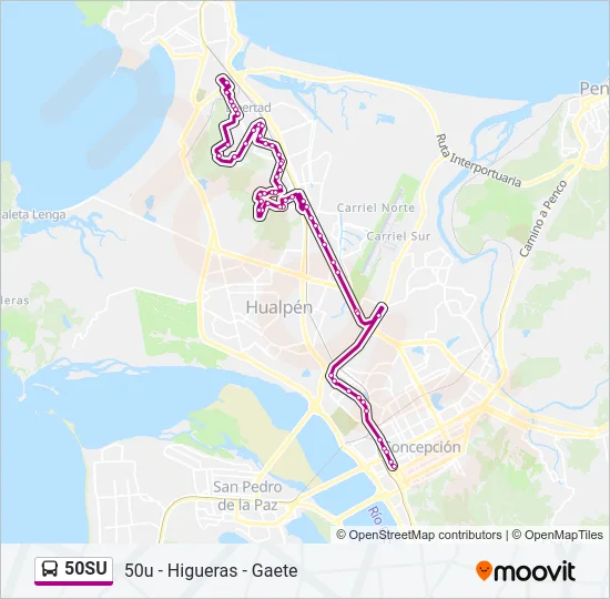 50SU Bus Line Map