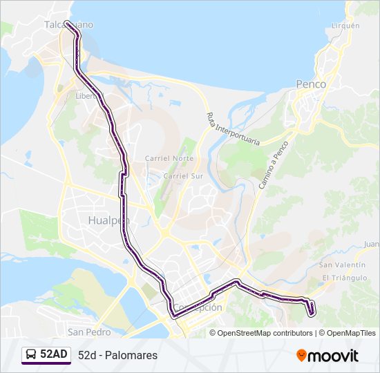 52AD Bus Line Map