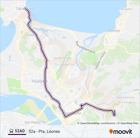 52AD Bus Line Map