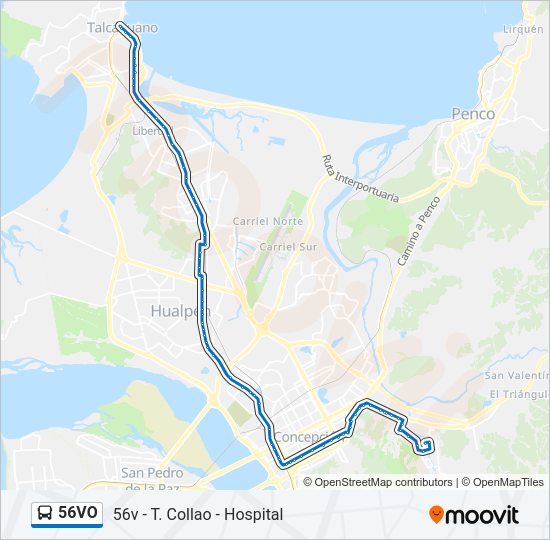 Mapa de 56VO de autobús