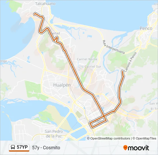 57YP Bus Line Map