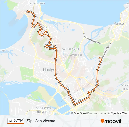 57YP Bus Line Map