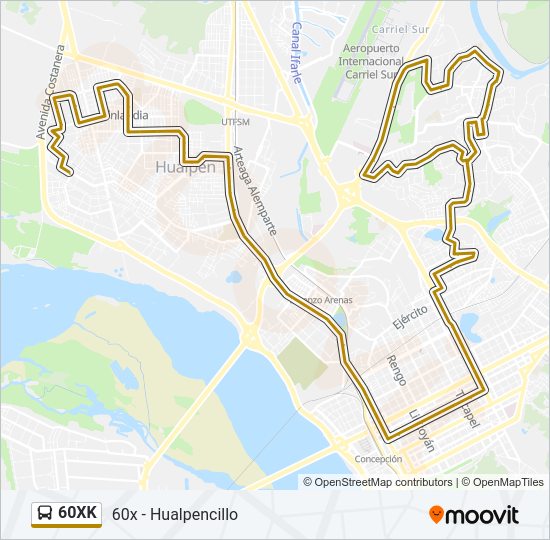 60XK Bus Line Map