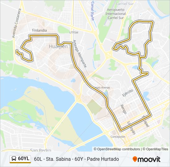 Mapa de 60YL de autobús