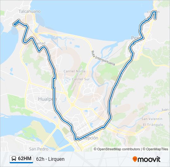Mapa de 62HM de autobús