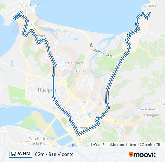 Mapa de 62HM de autobús
