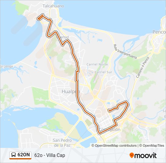 Mapa de 62ON de autobús