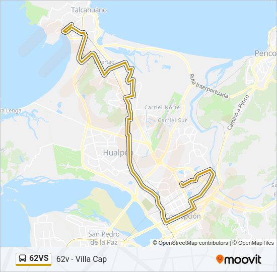 Mapa de 62VS de autobús